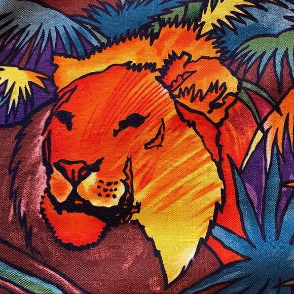 Vintage 2x 42in Squares Forest Jungle Fabric Phillip De Leon for Alexander Henry - Picture 3 of 5